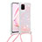 Silikon Hülle Handyhülle Gummi Schutzhülle Flexible Tasche Bling-Bling mit Schlüsselband Lanyard S03 für Samsung Galaxy Note 10 Lite Rosa