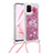 Silikon Hülle Handyhülle Gummi Schutzhülle Flexible Tasche Bling-Bling mit Schlüsselband Lanyard S03 für Samsung Galaxy Note 10 Lite Rot