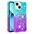Silikon Hülle Handyhülle Gummi Schutzhülle Flexible Tasche Bling-Bling S02 für Apple iPhone 13 Hellblau