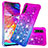 Silikon Hülle Handyhülle Gummi Schutzhülle Flexible Tasche Bling-Bling S02 für Samsung Galaxy A70S Violett