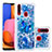 Silikon Hülle Handyhülle Gummi Schutzhülle Flexible Tasche Bling-Bling S03 für Samsung Galaxy A20s Blau