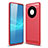 Silikon Hülle Handyhülle Gummi Schutzhülle Flexible Tasche Line für Huawei Mate 40 Rot