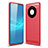 Silikon Hülle Handyhülle Gummi Schutzhülle Flexible Tasche Line für Huawei Mate 40E Pro 5G Rot