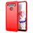 Silikon Hülle Handyhülle Gummi Schutzhülle Flexible Tasche Line für LG K51S Rot