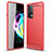 Silikon Hülle Handyhülle Gummi Schutzhülle Flexible Tasche Line für Motorola Moto Edge 20 5G Rot