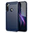 Silikon Hülle Handyhülle Gummi Schutzhülle Flexible Tasche Line für Motorola Moto One Fusion Plus Blau