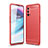 Silikon Hülle Handyhülle Gummi Schutzhülle Flexible Tasche Line für OnePlus Nord CE 5G Rot