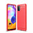 Silikon Hülle Handyhülle Gummi Schutzhülle Flexible Tasche Line für Samsung Galaxy A31 Rot