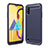 Silikon Hülle Handyhülle Gummi Schutzhülle Flexible Tasche Line für Samsung Galaxy M01 Blau