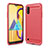 Silikon Hülle Handyhülle Gummi Schutzhülle Flexible Tasche Line für Samsung Galaxy M01 Rot