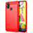 Silikon Hülle Handyhülle Gummi Schutzhülle Flexible Tasche Line für Samsung Galaxy M31 Rot