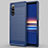 Silikon Hülle Handyhülle Gummi Schutzhülle Flexible Tasche Line für Sony Xperia 5 Blau