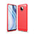 Silikon Hülle Handyhülle Gummi Schutzhülle Flexible Tasche Line für Xiaomi Redmi Note 9 Pro Rot