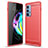 Silikon Hülle Handyhülle Gummi Schutzhülle Flexible Tasche Line S01 für Motorola Moto Edge 20 Pro 5G Rot