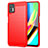 Silikon Hülle Handyhülle Gummi Schutzhülle Flexible Tasche Line S01 für Motorola Moto G9 Plus Rot