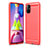 Silikon Hülle Handyhülle Gummi Schutzhülle Flexible Tasche Line WL1 für Samsung Galaxy M51 Rot