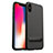 Silikon Hülle Handyhülle Gummi Schutzhülle Köper mit Ständer für Apple iPhone X Schwarz