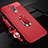 Silikon Hülle Handyhülle Gummi Schutzhülle Leder Tasche mit Magnetisch Fingerring Ständer für Oppo Realme X Rot