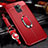 Silikon Hülle Handyhülle Gummi Schutzhülle Leder Tasche mit Magnetisch Fingerring Ständer S01 für Huawei Nova 5z Rot