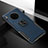 Silikon Hülle Handyhülle Gummi Schutzhülle Leder Tasche mit Magnetisch Fingerring Ständer T01 für Huawei Mate 30 Pro 5G Blau