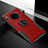 Silikon Hülle Handyhülle Gummi Schutzhülle Leder Tasche mit Magnetisch Fingerring Ständer T01 für Huawei Mate 30 Pro 5G Rot