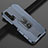 Silikon Hülle Handyhülle Gummi Schutzhülle Leder Tasche mit Magnetisch Fingerring Ständer T03 für Huawei Honor 20 Pro