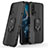 Silikon Hülle Handyhülle Gummi Schutzhülle Leder Tasche mit Magnetisch Fingerring Ständer T03 für Huawei Honor 20 Pro
