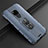 Silikon Hülle Handyhülle Gummi Schutzhülle Leder Tasche mit Magnetisch Fingerring Ständer T05 für Huawei Mate 20 Blau