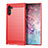 Silikon Hülle Handyhülle Gummi Schutzhülle Tasche Line für Samsung Galaxy Note 10 5G Rot