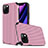 Silikon Hülle Handyhülle Gummi Schutzhülle Tasche Line Z01 für Apple iPhone 11 Pro Max Rosa