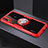 Silikon Hülle Handyhülle Rahmen Schutzhülle Durchsichtig Transparent Spiegel 360 Grad mit Magnetisch Fingerring Ständer für Huawei Nova 3e Rot