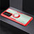 Silikon Hülle Handyhülle Rahmen Schutzhülle Durchsichtig Transparent Spiegel 360 Grad mit Magnetisch Fingerring Ständer für Huawei P40 Pro+ Plus Rot