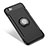Silikon Hülle Handyhülle Schutzhülle mit Fingerring Ständer Durchsichtig Transparent Matt für Apple iPhone 6S Plus Schwarz