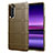 Silikon Hülle Handyhülle Ultra Dünn Flexible Schutzhülle 360 Grad Ganzkörper Tasche S01 für Sony Xperia 5 Braun