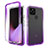 Silikon Hülle Handyhülle Ultra Dünn Flexible Schutzhülle Tasche Transparent Vorder und Rückseite 360 Grad Ganzkörper Farbverlauf für Google Pixel 5 Violett