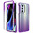 Silikon Hülle Handyhülle Ultra Dünn Flexible Schutzhülle Tasche Transparent Vorder und Rückseite 360 Grad Ganzkörper Farbverlauf für Motorola Moto Edge X30 5G Violett