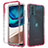 Silikon Hülle Handyhülle Ultra Dünn Flexible Schutzhülle Tasche Transparent Vorder und Rückseite 360 Grad Ganzkörper Farbverlauf für Motorola Moto G42 Rot
