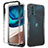 Silikon Hülle Handyhülle Ultra Dünn Flexible Schutzhülle Tasche Transparent Vorder und Rückseite 360 Grad Ganzkörper Farbverlauf für Motorola Moto G42 Schwarz