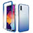 Silikon Hülle Handyhülle Ultra Dünn Flexible Schutzhülle Tasche Transparent Vorder und Rückseite 360 Grad Ganzkörper Farbverlauf für Samsung Galaxy A30S Blau