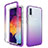 Silikon Hülle Handyhülle Ultra Dünn Flexible Schutzhülle Tasche Transparent Vorder und Rückseite 360 Grad Ganzkörper Farbverlauf für Samsung Galaxy A30S Violett