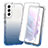 Silikon Hülle Handyhülle Ultra Dünn Flexible Schutzhülle Tasche Transparent Vorder und Rückseite 360 Grad Ganzkörper Farbverlauf für Samsung Galaxy S21 Plus 5G Blau
