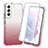 Silikon Hülle Handyhülle Ultra Dünn Flexible Schutzhülle Tasche Transparent Vorder und Rückseite 360 Grad Ganzkörper Farbverlauf für Samsung Galaxy S21 Plus 5G Rot
