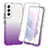 Silikon Hülle Handyhülle Ultra Dünn Flexible Schutzhülle Tasche Transparent Vorder und Rückseite 360 Grad Ganzkörper Farbverlauf für Samsung Galaxy S21 Plus 5G Violett