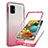 Silikon Hülle Handyhülle Ultra Dünn Flexible Schutzhülle Tasche Transparent Vorder und Rückseite 360 Grad Ganzkörper Farbverlauf JX1 für Samsung Galaxy A51 4G Rot