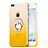 Silikon Hülle Handyhülle Ultra Dünn Schutzhülle Durchsichtig Farbverlauf mit Fingerring Ständer für Apple iPhone 8 Plus Gelb