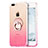 Silikon Hülle Handyhülle Ultra Dünn Schutzhülle Durchsichtig Farbverlauf mit Fingerring Ständer für Apple iPhone 8 Plus Rosa