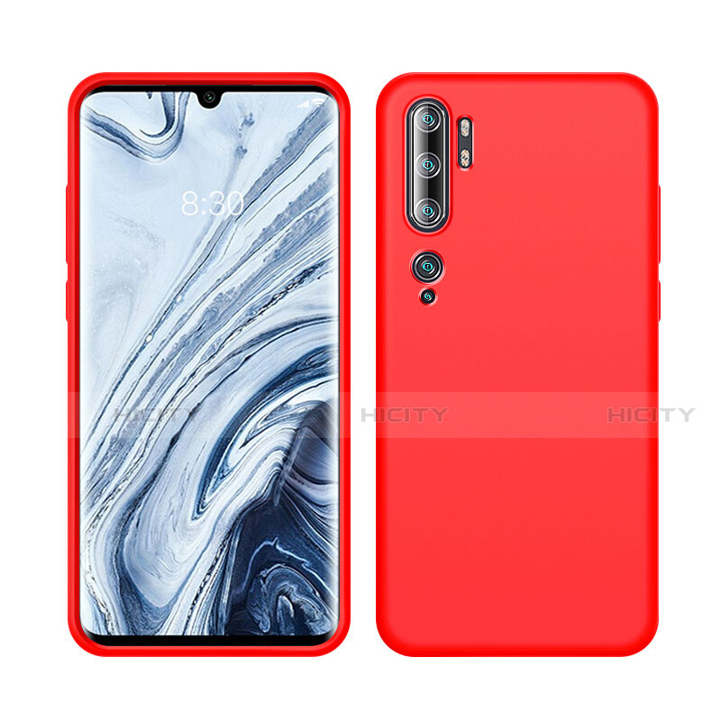Silikon Hülle Handyhülle Ultra Dünn Schutzhülle Flexible 360 Grad Ganzkörper Tasche C08 für Xiaomi Mi Note 10 Rot