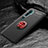 Silikon Hülle Handyhülle Ultra Dünn Schutzhülle Flexible Tasche Silikon mit Magnetisch Fingerring Ständer D01 für Xiaomi Mi Note 10 Pro Rot und Schwarz