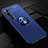 Silikon Hülle Handyhülle Ultra Dünn Schutzhülle Flexible Tasche Silikon mit Magnetisch Fingerring Ständer D02 für Xiaomi Mi Note 10 Blau
