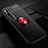 Silikon Hülle Handyhülle Ultra Dünn Schutzhülle Flexible Tasche Silikon mit Magnetisch Fingerring Ständer D02 für Xiaomi Mi Note 10 Rot und Schwarz